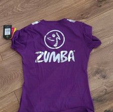 NEU ZUMBA Gr.S 'All Night V Neck Tee' Perfect in Purple Shirt