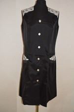 Nylon Kittel Schürze Zofe Sissy Gr . 44 schwarz-weiß A-Linie