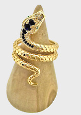 Schlangenring Schlangen-Damen-Ring 18K Zirkonia Gold Offener Ring Huitan