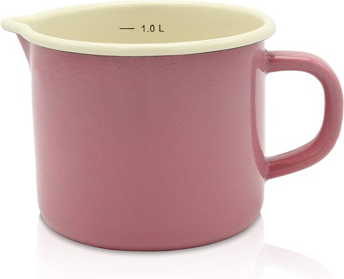 Krüger emaille milchtopf rosa - emaille-milchtopf,