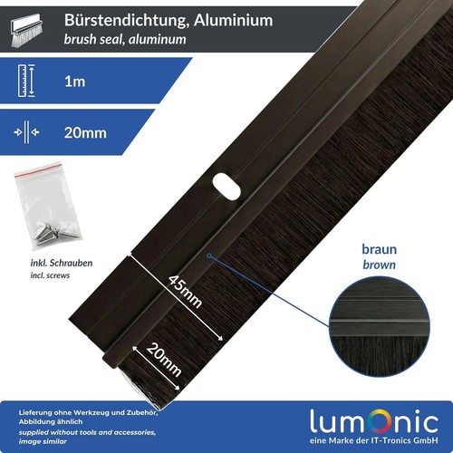 Bürstendichtung 20mm alu - 20mm,