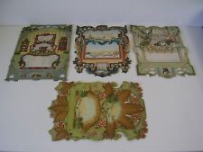 4 Antike seltene Pappe Wandhalter für Zeitung oder anderes um 1900