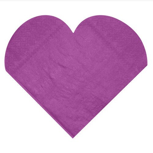 Servietten herz lila 20 - ,