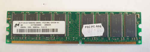 Micron 256mb ddr ram pc2100u - micron,