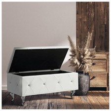 Gepolsterte Sitzbank mit Truhe