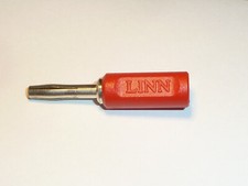 Vintage LINN Bananenstecker, 4mm-Stecker, Lötanschluss, bis 5 mm²,  rot