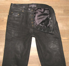 ENJOY Herren- LEDERJEANS / Nubuk- Lederhose in schwarz ca. W32-33 / L32