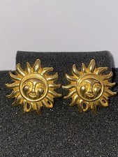 Versace Ohrclips Ohrringe Sonne  Vergoldet  Vintage Gold-Plated