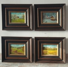 4 Ölbilder Ölfarben Auf Holz