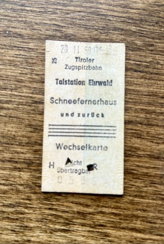 Alte fahrkarte tiroler - fahrkarte,