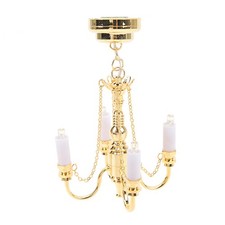 4 Miniatur-Kronleuchter 1/12