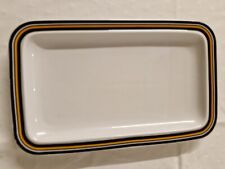 70er Jahre: THOMAS schwarz-orange eckige PLATTE Servierplatte