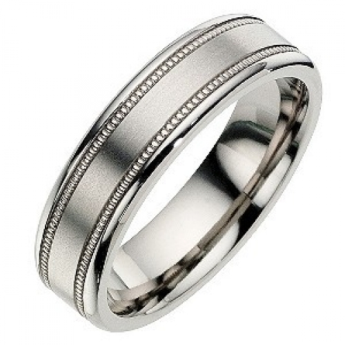 Titanring millgrain satin - millgrain,