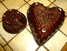 Scheurich Keramik Backformen Herzform u. Blütenform Vintage