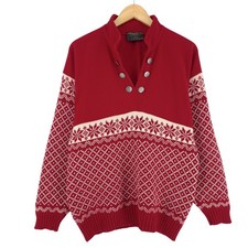 Vintage Nordic Pullover Norwegen Fair Isle Wolle Damen Gw5 Größe M