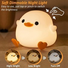 Nachtlicht LED Ente Duck Licht Silikon Kinder Touch Sensor Lampe Nachttischlamp