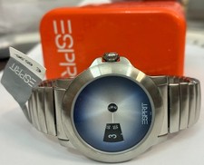 Esprit Scheibenuhr Damen New-old-stock Rarität Edelstahl Sammleruhr Flexiband