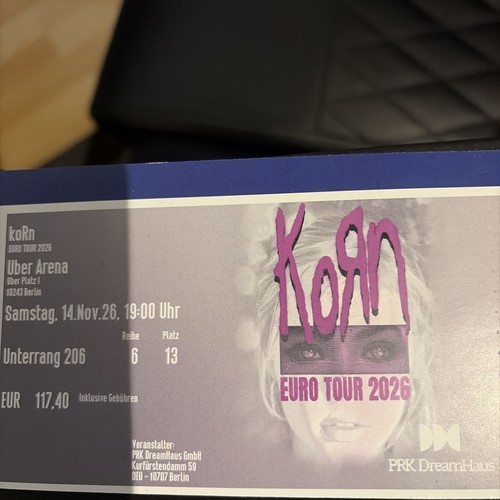 Korn ticket berlin 2026 - korn, 14.11.2026