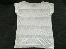 the Garden COLLECTION by H&M Baumwoll-Shirt T-Shirt mit Lochspitze S weiß TOP