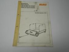 Ersatzteilliste Hako Rasenkehrmaschine (2123) Original Hako Hausdruckerei