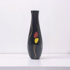 Vintage Schwarzglas Vase |