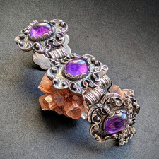 Vintage Designer Armband 835 Silber BAS Amethyst Tracht alt