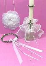 Kerzentuch Kommuniontasche Kerzenrock  Tropfschutz  Kopfschmuck Buchsbaum