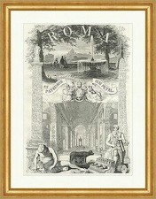 Roma Patrimonium Petri Kirche Vermögen Brunnen Hund Saal Säulen Holzstich E 5837