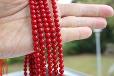 6 mm L: 40 cm AAA Strang Perle Schmuck Perlenkette Halsketten Collier Koralle iu