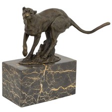 Bronzeskulptur puma raubkatze - bronzeskulptur,