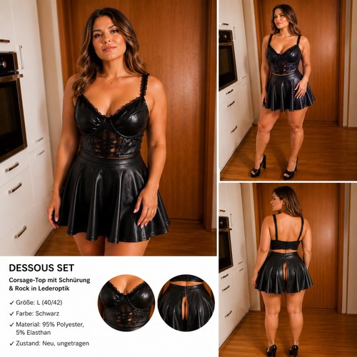 Damen dessous set schwarz - set, xl