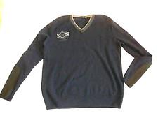 ETIQUETA NEGRA Pullover Gr.XL mit Wolle V-Ausschnitt  Blau/Grau/Schwarz#