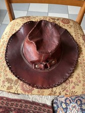 Leder Cowboyhut Outback Westernhut  Braun Vintage