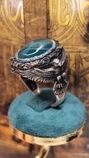925 Silber Ring Yeşil Akik