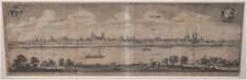Worms - großer Kupferstich Merian 1645 - Gesamtansicht über den Rhein - gerahmt