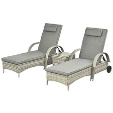 Polyrattan Sonnenliege Tisch