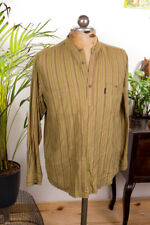 %SALE% Vintage 90er Hemd Baumwolle Stehkragen Streifen ATLAS FOR MEN Hippie L