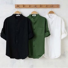 Herren Sommer Langarm Hemd mit