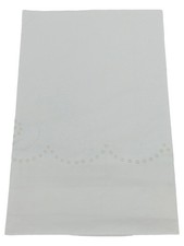 KRONE Kinder Bettwäsche Set Weiß Baumwolle Uni Lochmuster 80x77 cm