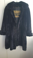 Mantel Kunstfell Thomas Albrecht Plüsch Schwarzblau 38/40 Top Zustand
