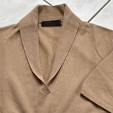 PRADA Pullover kurzarm 100% CASHMERE interessant Strick Feinstrick beige Gr. 42