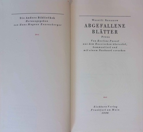 Abgefallene blätter prosa - blätter, :