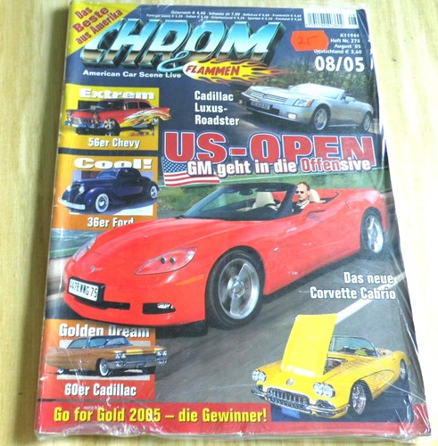Chrom und flammen auto - und, flammen,