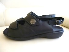 Ladysko Komfort Klett-Riemchen-Sandalen Echtleder Schwarz Gr.42✅Einlagen NP 125€