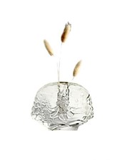 Vintage Zweigvase Weihnachten Tannenbaum Motiv Blockglas Relief Walther Glas