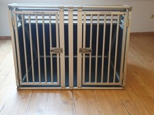 Schmidt Hundebox Alu Kofferraum mit Trennwand  H75cm x B100cm x T64cm 2 Türen