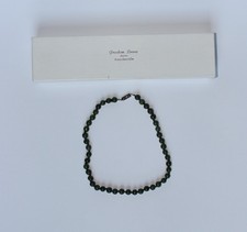 Jade Kette Natur Edelstein grüne Kugeln Glücksbringer-Edelstein