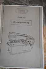 Betriebsanleitung plus Ersatzteilliste Metallbandsäge Forte 250