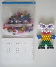 2 Hama Steckspiel Stiftplatten Bär + Rechteck mit Maxi Stiftperlen