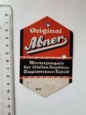 Werbung ca. 1940 Aufhänger Teppichkehrer Fa. Abner, Solingen